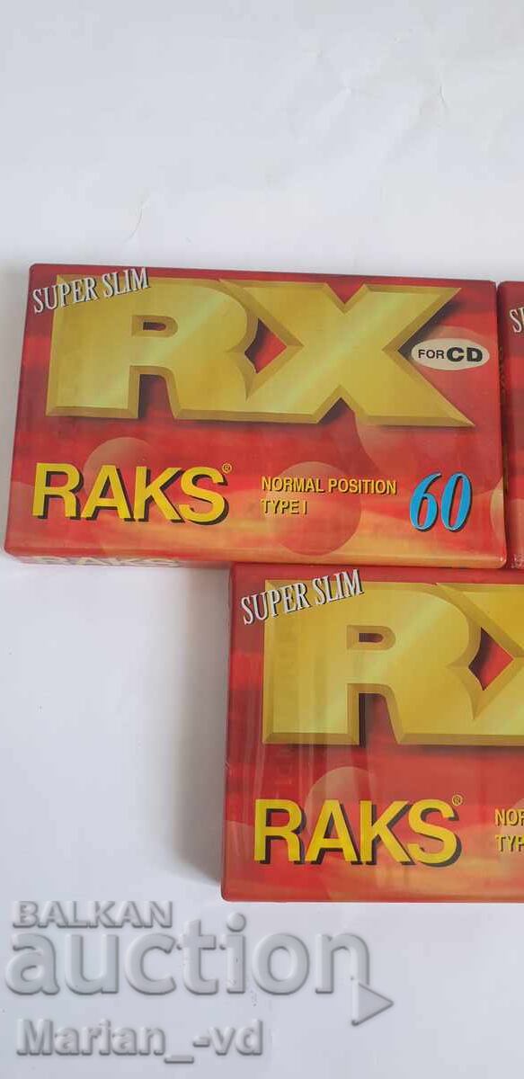 Касети RAKS RX 60 Super Slim нови, комплект от 3 броя с цена € 15.00 | 29.34 лв. Касети RAKS RX 60 Super Slim нови, комплект от 3 броя с цена € 15.00 | 29.34 лв.