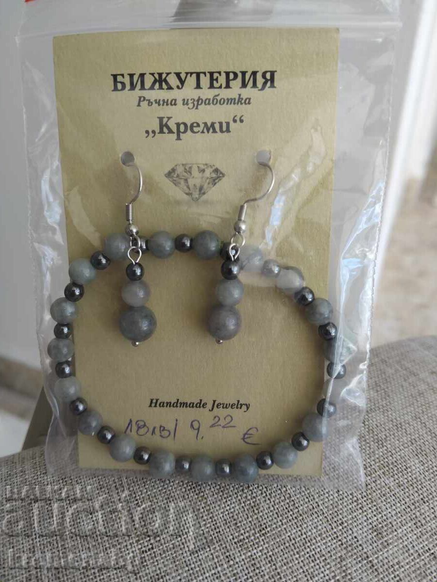 Set cercei și brățară lucrate manual Set cercei și brățară lucrate manual