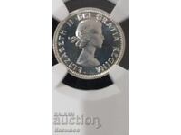 Monedă de argint certificată din Canada 10 Cenți 1964 NGC