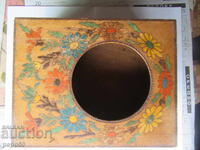 ПИРОГРАФИРАНА ДЪРВЕНА КУТИЯ ЗА БУДИЛНИК - РАНЕН СОЦ