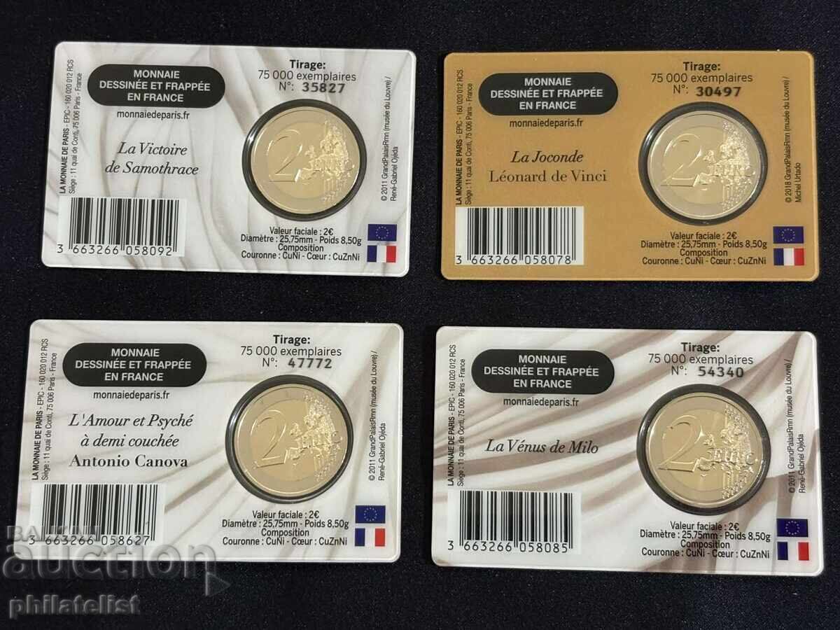 Delivery of France 2025 Set - Louvre Museum - 4 coins 2€ BU