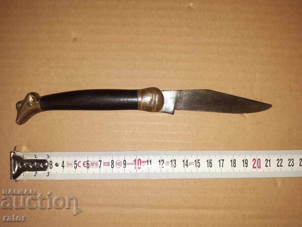 Cuțit vechi bulgăresc, briceag, cuțitaș PICIORUȘ DE DAMĂ