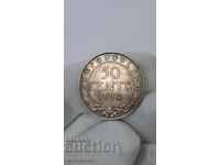 Monedă de argint foarte rară de 50 cenți - 1918 - NEW FOUNDLAND