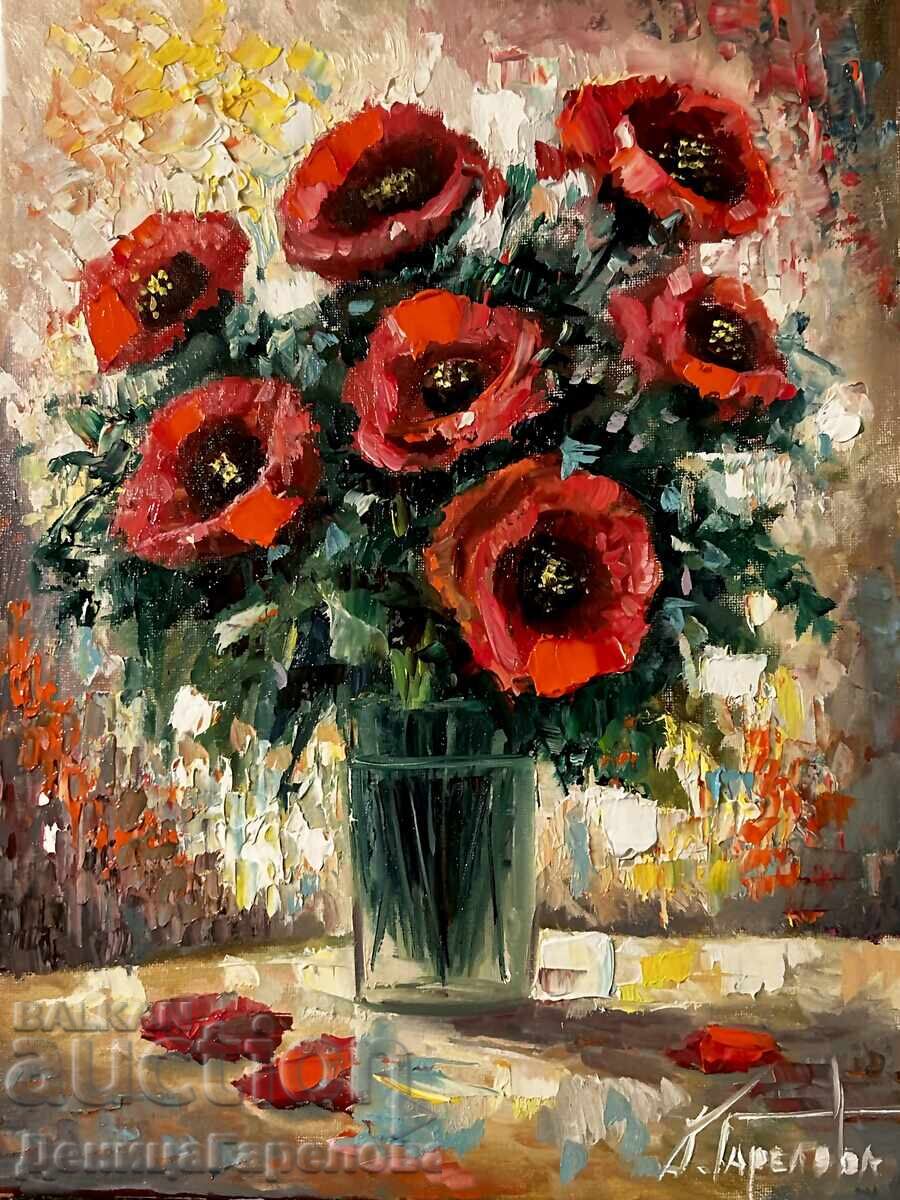 Деница Гарелова картина 30/40 ”Макове”