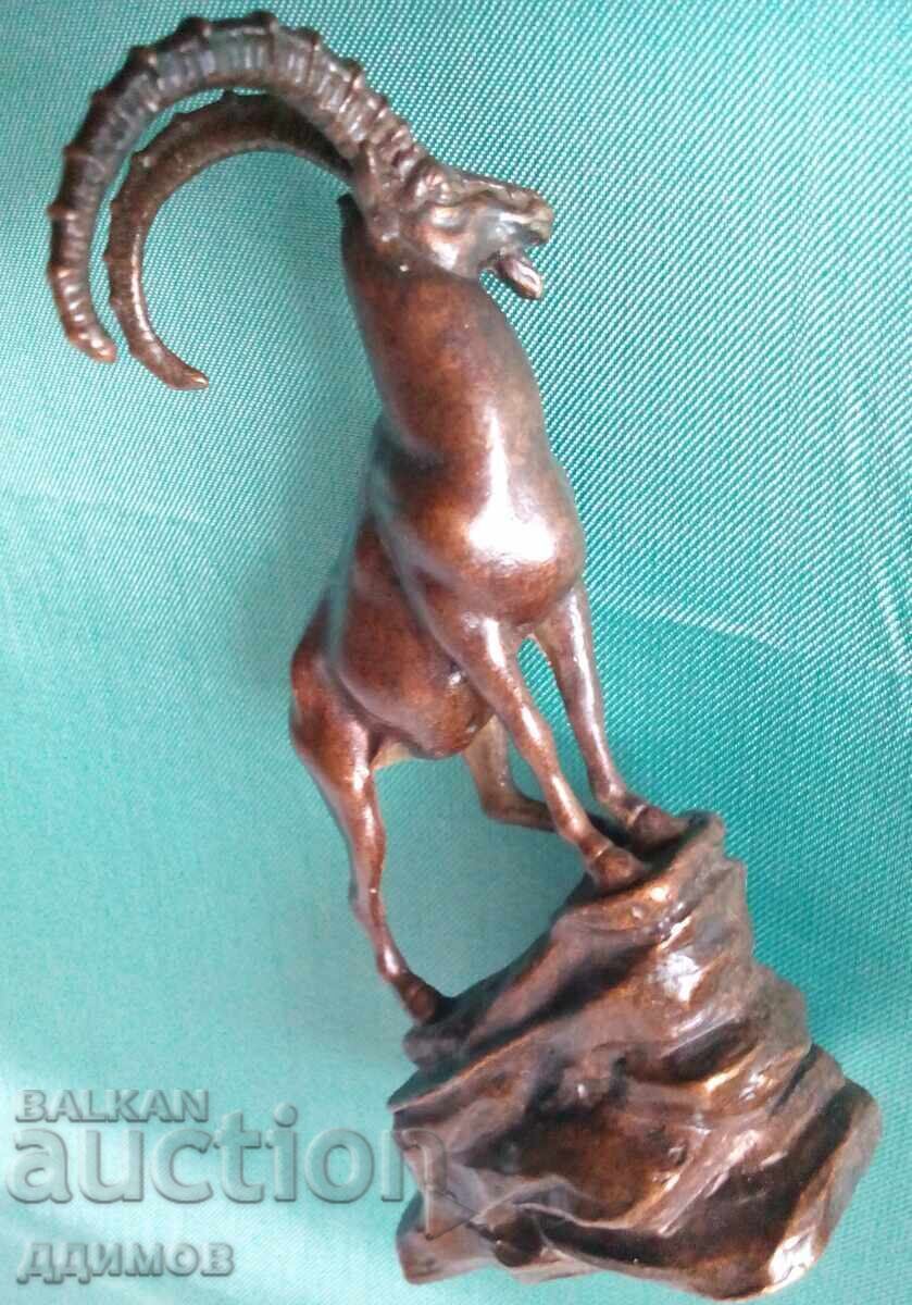 Statuetă de bronz capră neagră muflon - 6