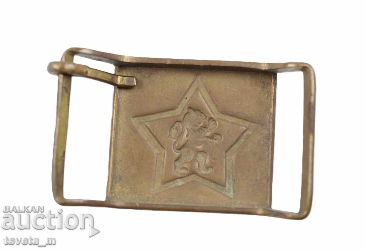 Bronze buckle with a lion and a five-pointed star, soldier's belt, BNA, socialist era with price € 3.00 | 5.87 BGN