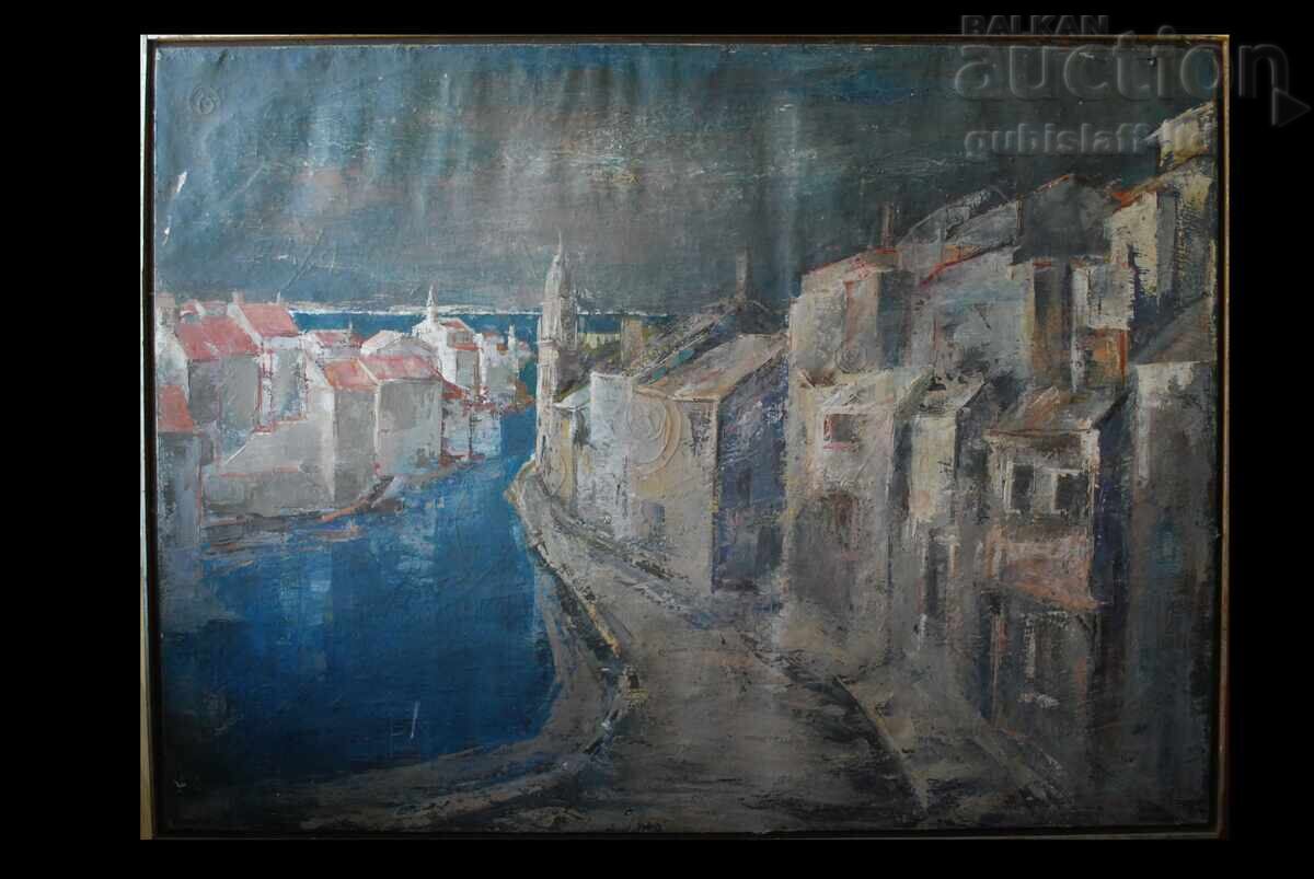 Painting, cityscape, art. Color Tsvetkov (1932-1989)
