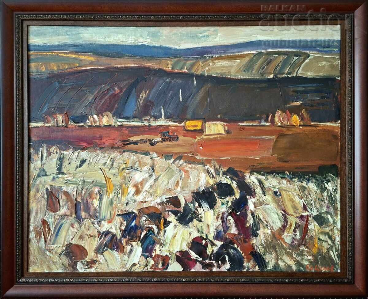 Tablou, peisaj, câmp, art. Br. Tsakov, 117x87 cm