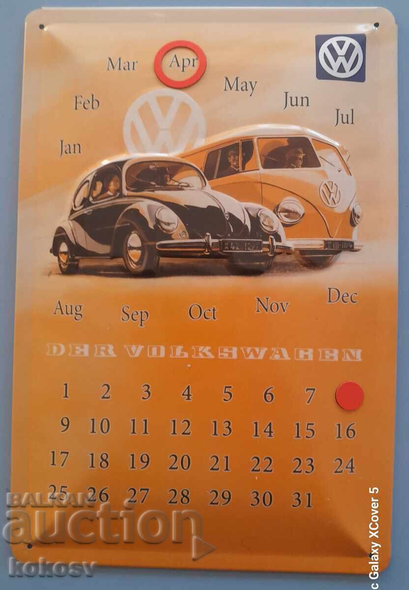 Метална табела VW / Фолксваген  релефна календар
