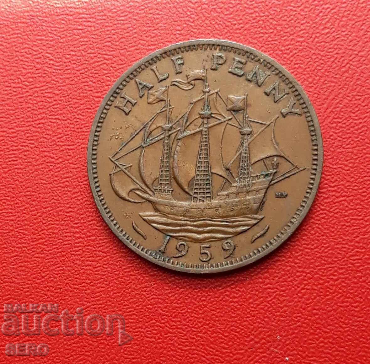 Великобритания-1/2 пени 1959