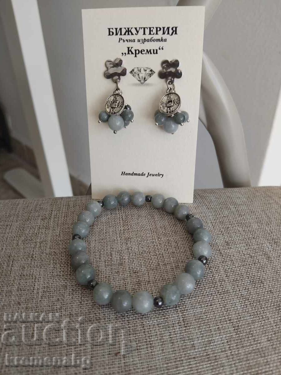 Комплект обици и гривна ръчна изработка