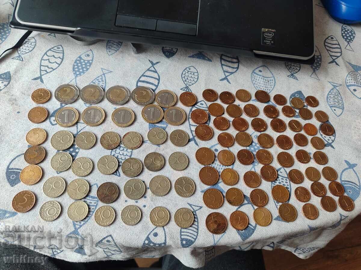 Lot of Bulgarian stotinki and levs