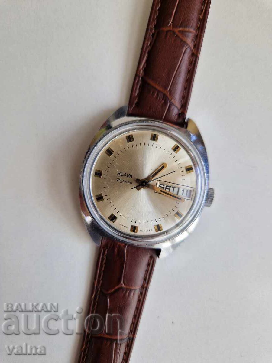 SLAVA, cal. 2428, ръчно нав-е, made in USSR, каса – 37мм SLAVA, cal. 2428, ръчно нав-е, made in USSR, каса – 37мм