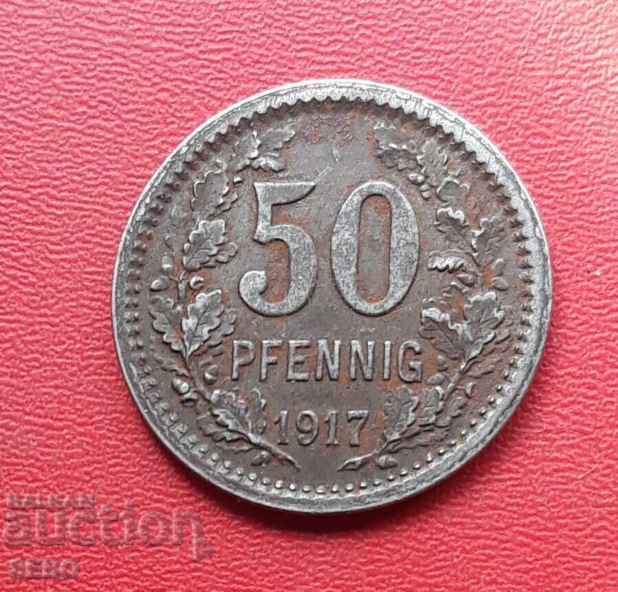 Germaniya-S.Reyn-Vestfaliya-Izerlon-50 pfeniga 1917