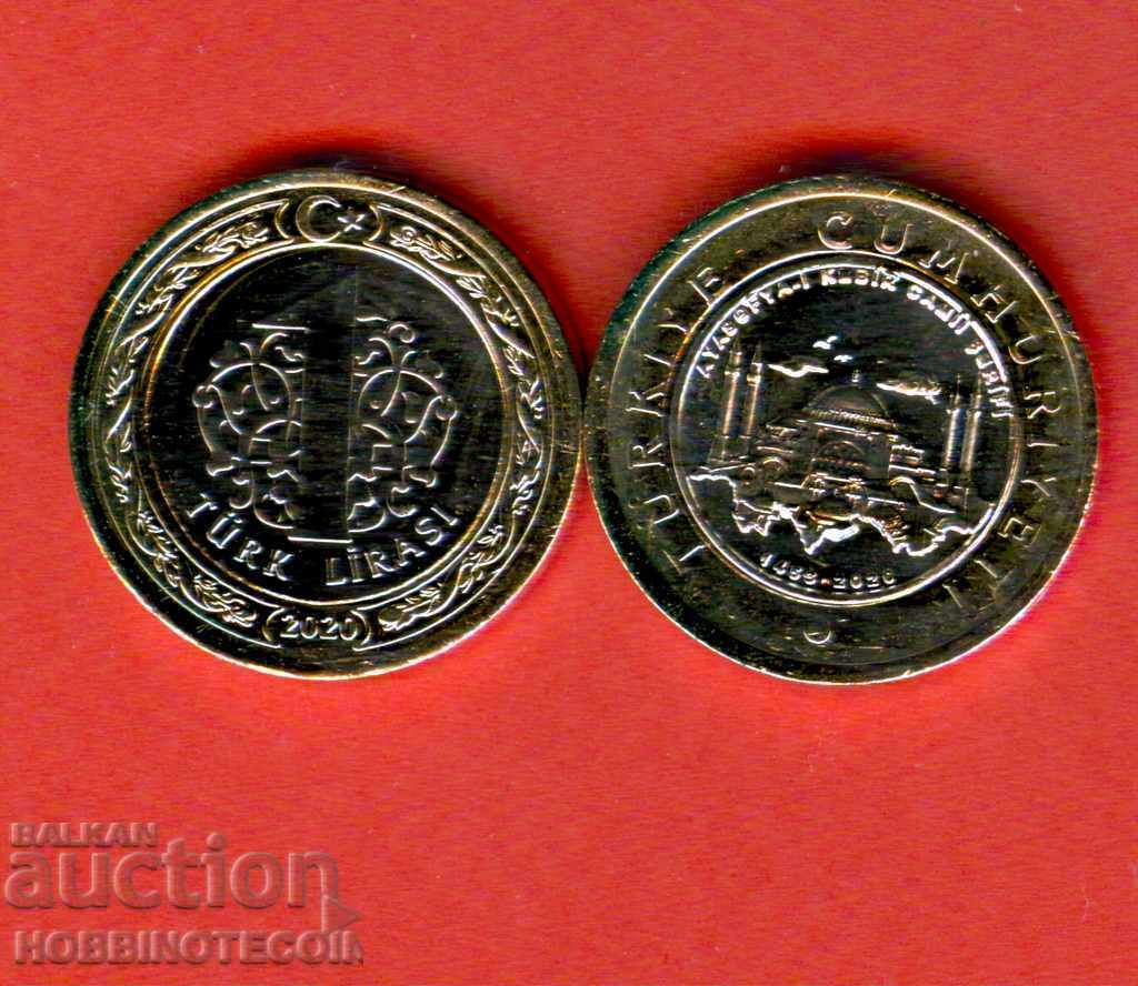 TURCIA TURKEY 1 Liră - SFÂNTA SOFIA emisiune 2020 UNC BIMETALICĂ