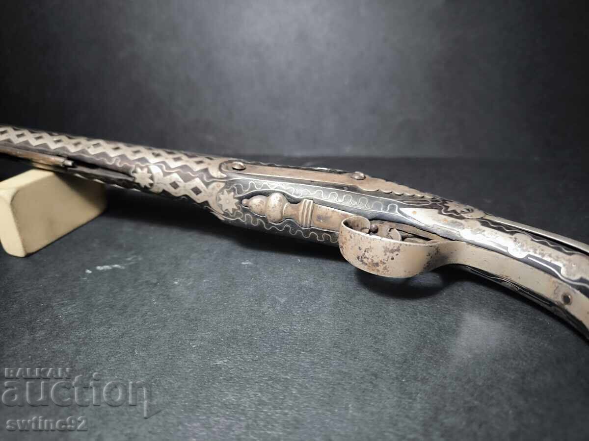 Музеен Турски Османска Империя Паша Пистолет Сребро и Злато с цена € 293.00 | 573.06 лв.