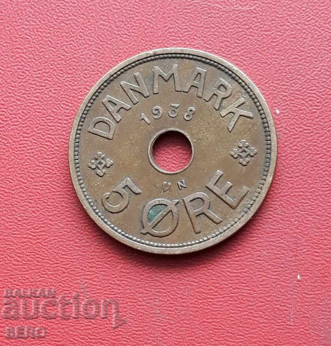 Denmark - 5 Øre 1938