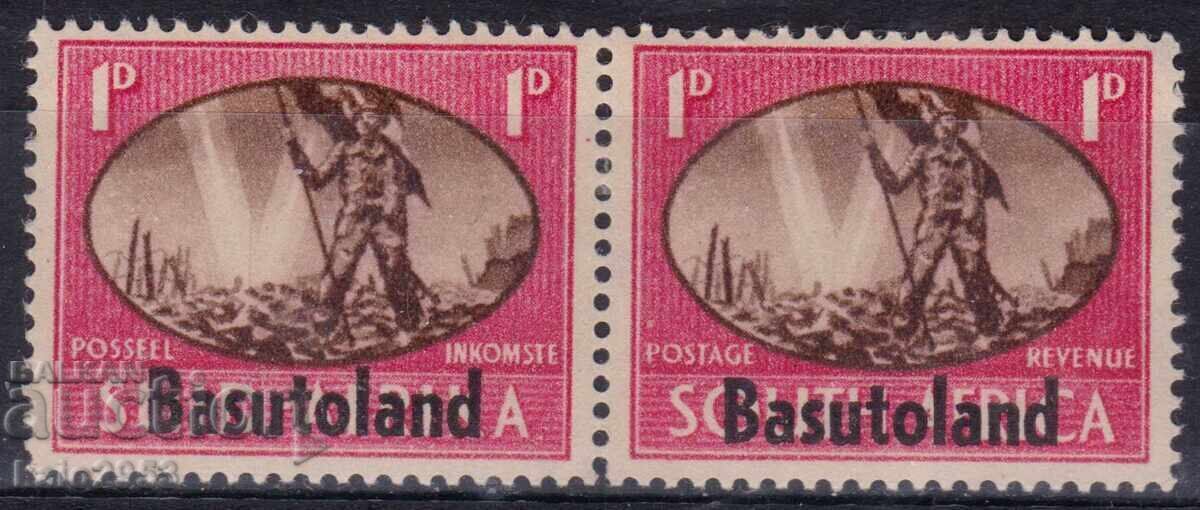 GB-Basutoland-1945 WW2 Victory-overprint in S. Africa MNH, 3 scans