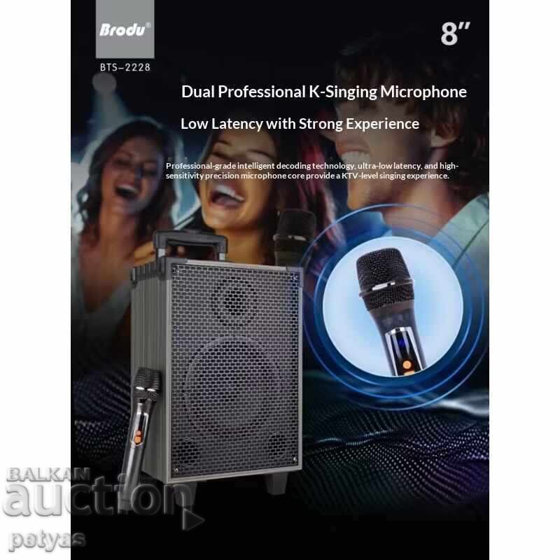 Boxă stilată 8" carcasă din lemn USB/TF/BT/TWS - BTS2228 - 5