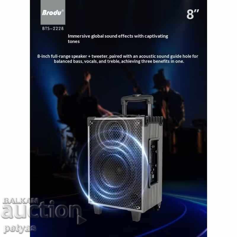 Boxă stilată 8" carcasă din lemn USB/TF/BT/TWS - BTS2228 - 6