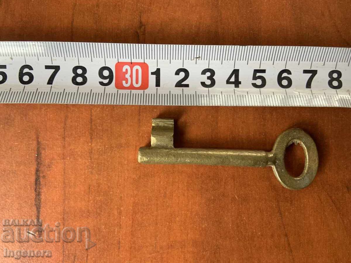 ANTIQUE KEY FROM GRANDMOTHER AND GRANDFATHER'S CHESTS CUT PADLOCK