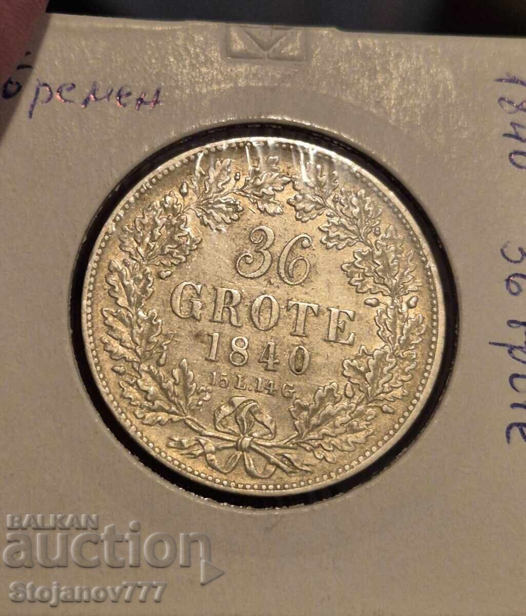 Βρέμη 36 γρόσια 1840 ασήμι με τιμή € 96.00 | 187.76 BGN Βρέμη 36 γρόσια 1840 ασήμι με τιμή € 96.00 | 187.76 BGN