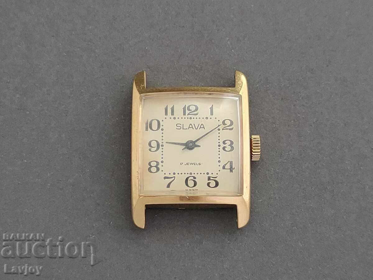 Slava☭ Слава дамски ретро позлатен часовник