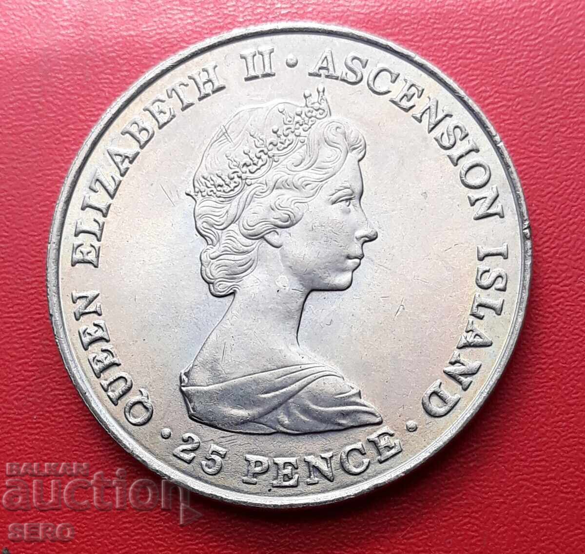 Остров Възнесение-25 пенса 1981-мн.рядка-тираж 50 х. бройки с цена € 18.00 | 35.20 лв.