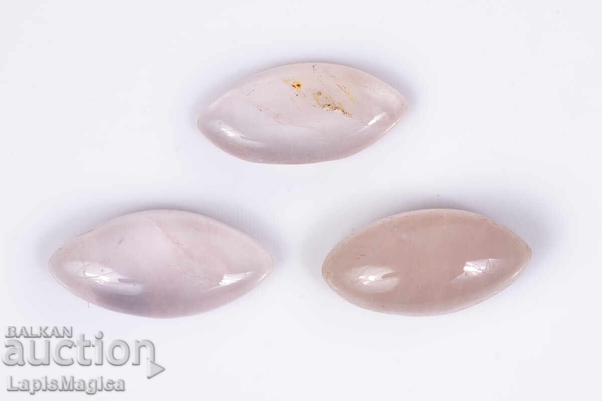 3 τεμάχια ροζ χαλαζίας 12.7ct μαρκίζ καμποσόν 3 τεμάχια ροζ χαλαζίας 12.7ct μαρκίζ καμποσόν