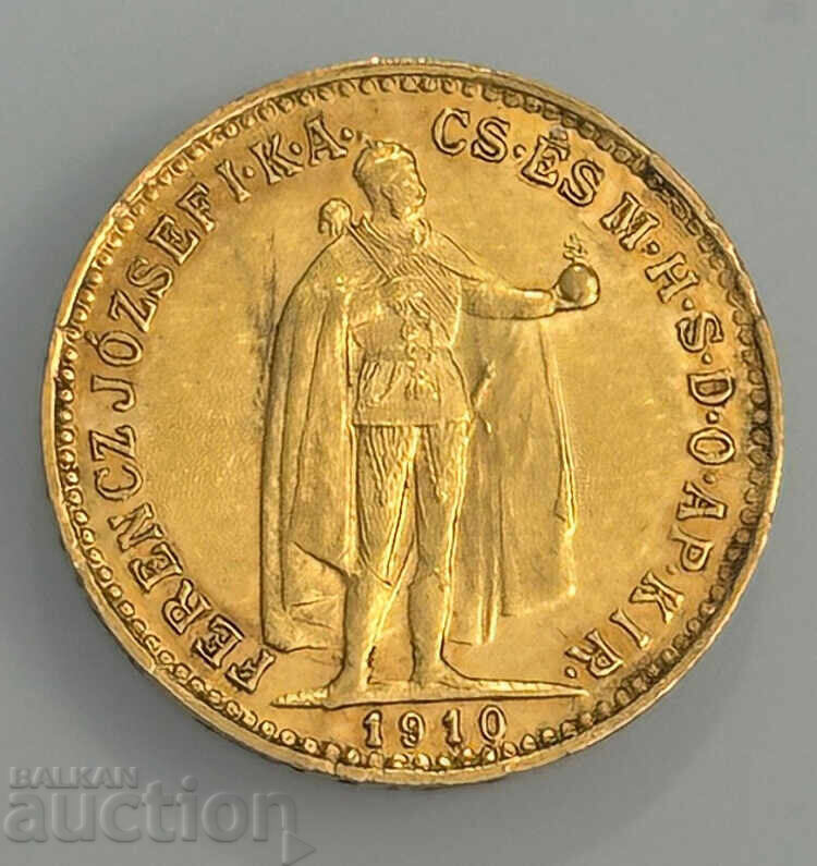 Ungaria 10 coroane 1910 Franz Joseph aur