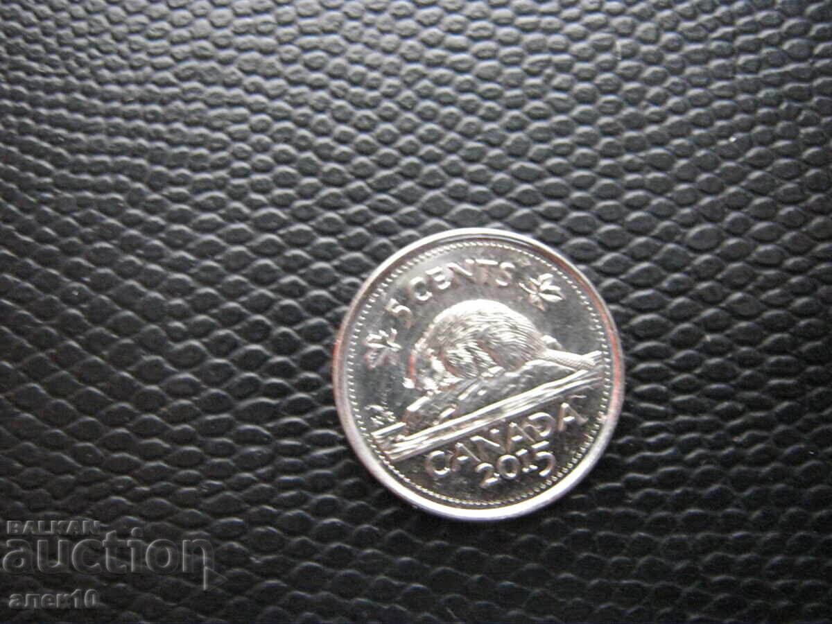 Canada 5 cenți 2015 cu preț € 0.30 | 0.59 BGN