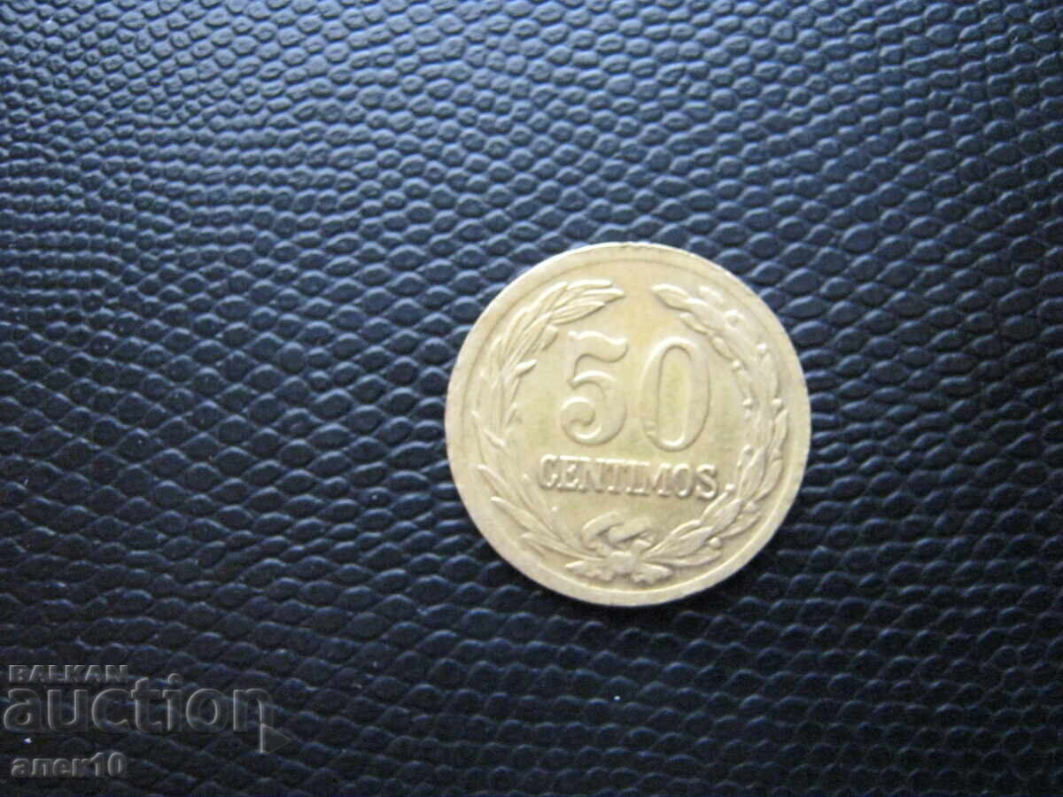 Paraguay 50 centavos 1944 cu preț € 0.90 | 1.76 BGN