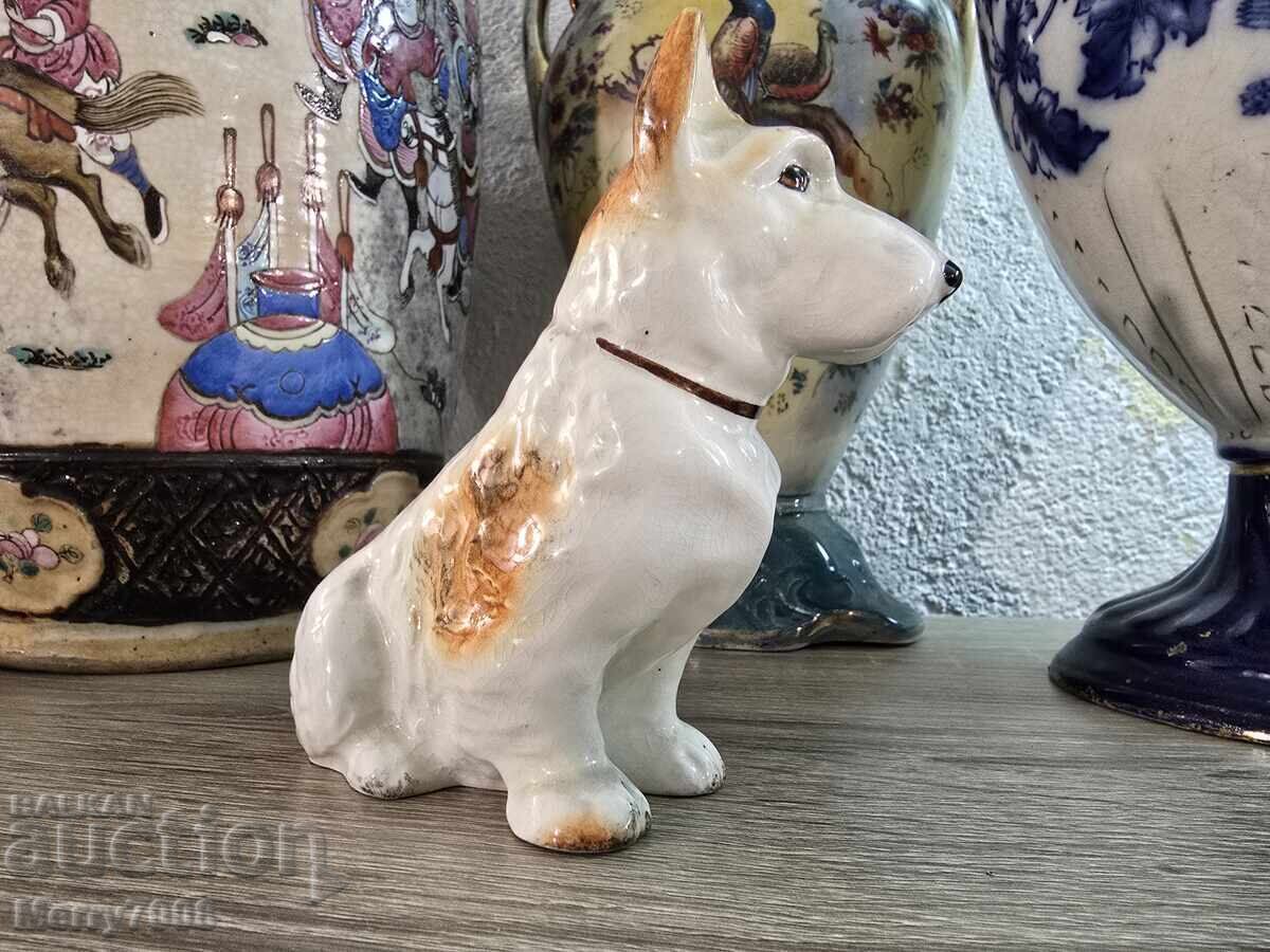 Porcelain figurine of a sitting terrier - inscription "Tinker" with price € 0.01 | 0.02 BGN Porcelain figurine of a sitting terrier - inscription "Tinker" with price € 0.01 | 0.02 BGN