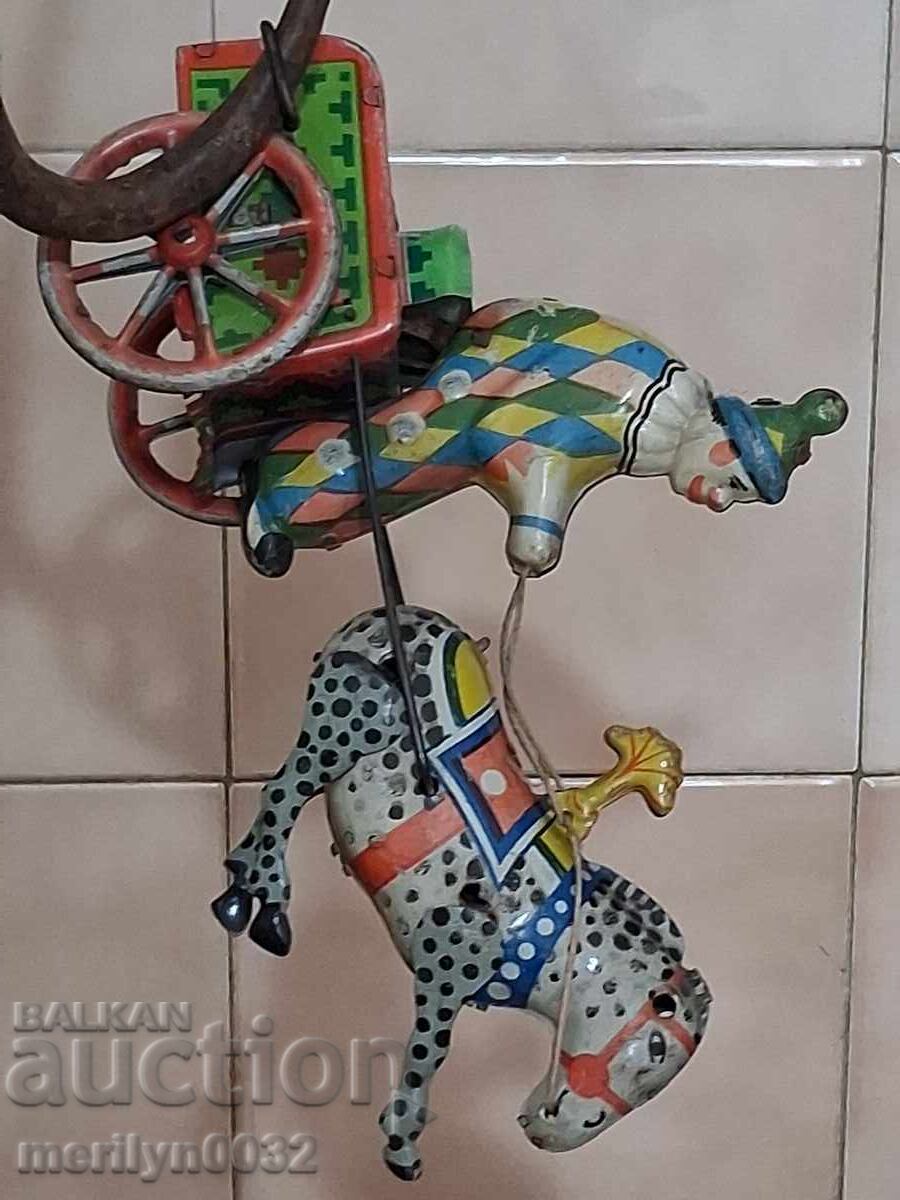 Παιδικό μεταλλικό παιχνίδι τζόκεϊ με άμαξα Γερμανίας - 6