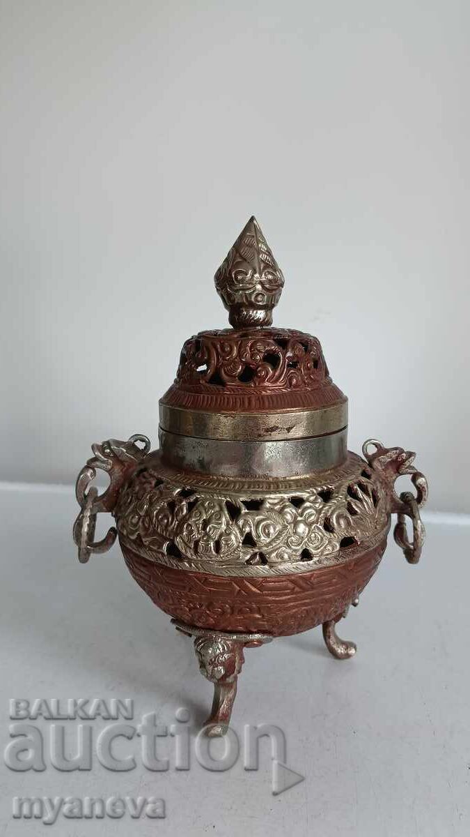 Тибетска , антична кадилница (съд за тамян) - 5