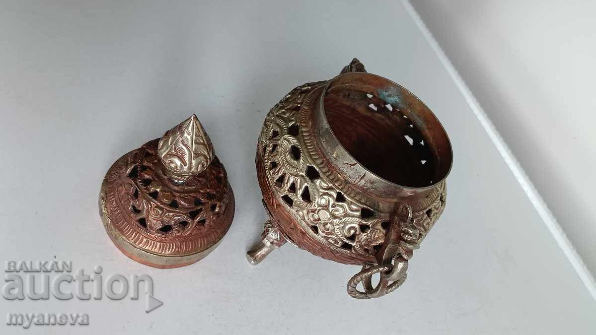 Тибетска , антична кадилница (съд за тамян) - 7