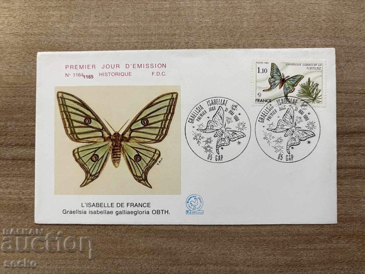 Franța - Plic prima zi - Fluturi (1980)