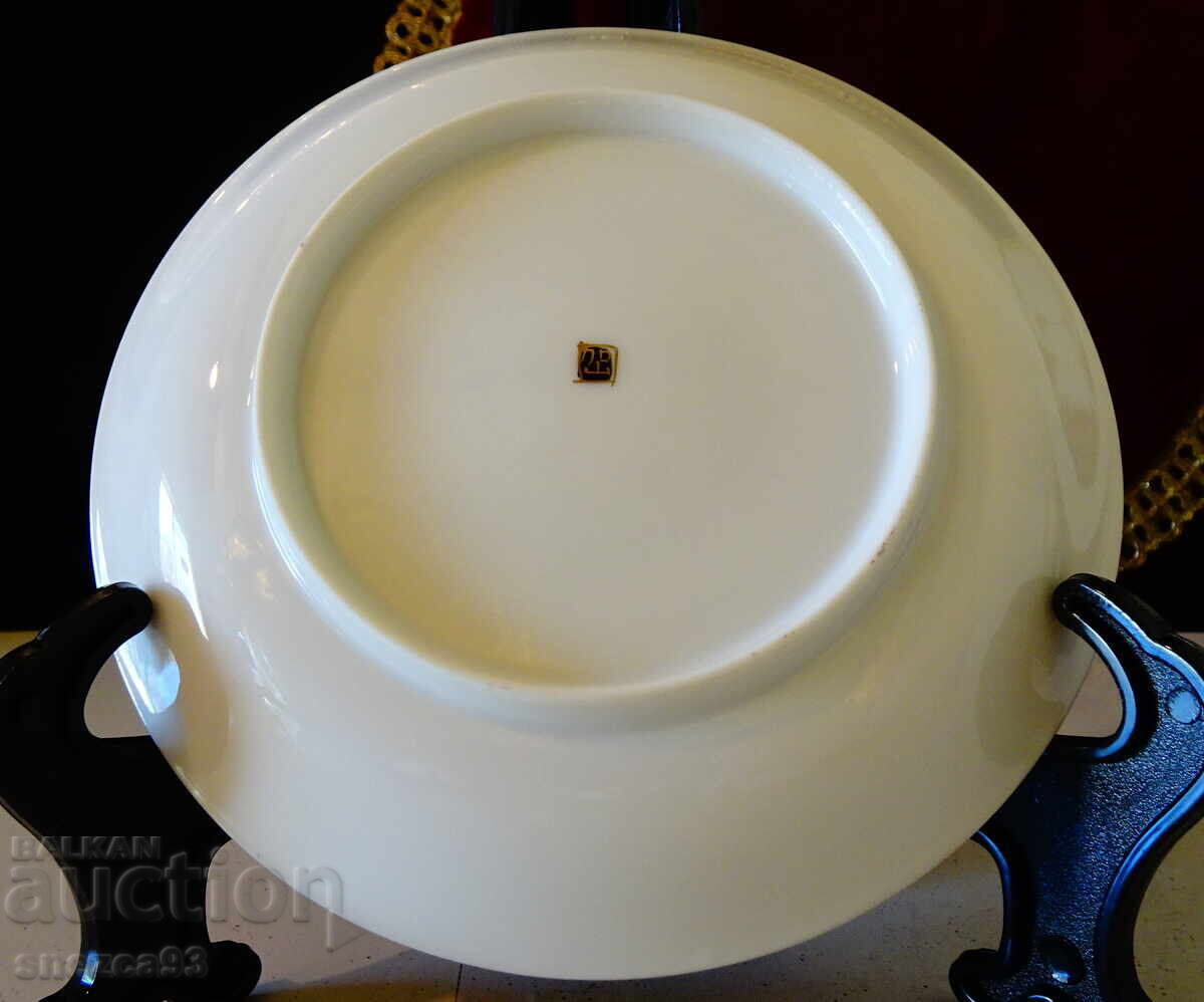 Satsuma Kazan Japanese bone china plate, gold - 5