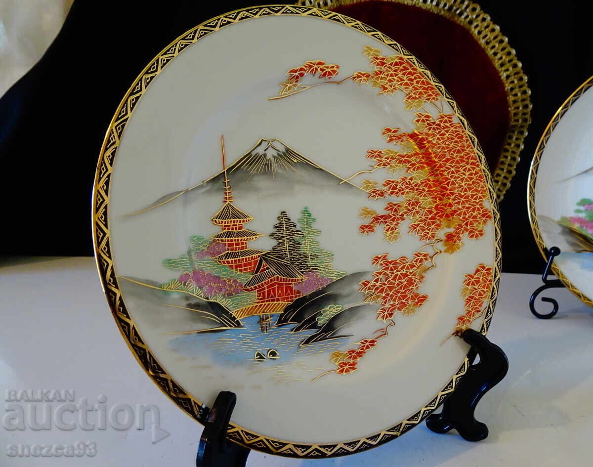 Satsuma Kazan Japanese porcelain plate 20 cm., gold - 7 Satsuma Kazan Japanese porcelain plate 20 cm., gold - 7