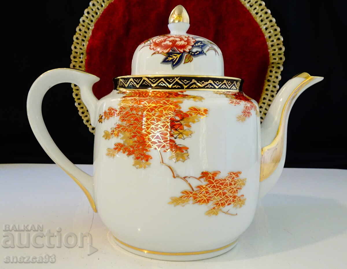 Τσαγιέρα, κανάτα ιαπωνική πορσελάνη Satsuma Kazan, χρυσό - 5