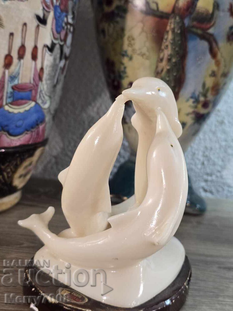 Sculptură de colecție rafinată cu trei delfini împletiți! - 5