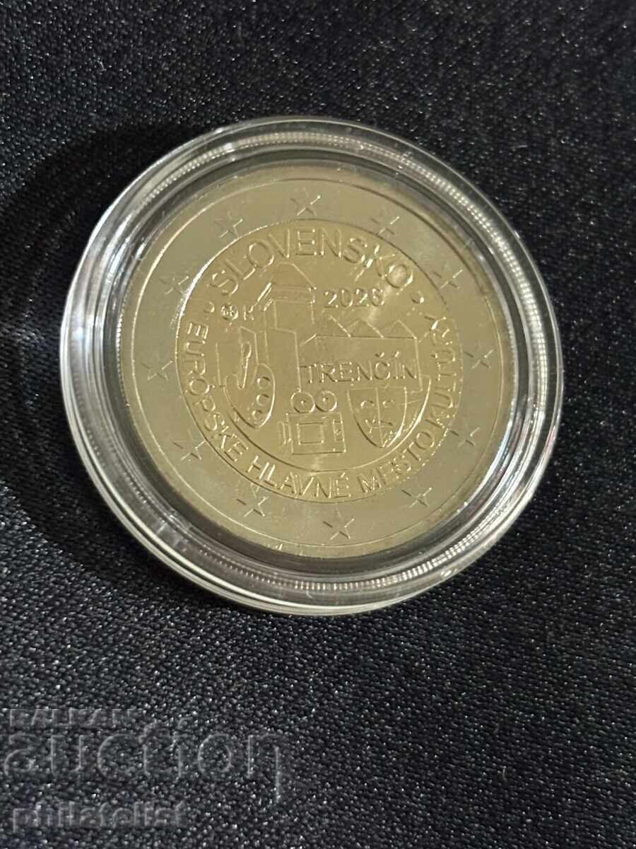 Словакия 2026 - 2 евро - Тренчин, Европейска столица UNC с цена € 3.75 | 7.33 лв.