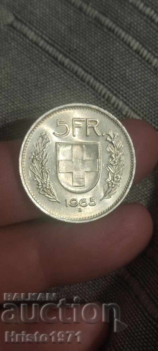 5 franci 1965 cu preț € 38.00 | 74.32 BGN