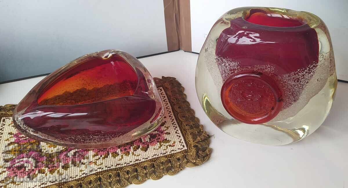 Cenușier retro din sticlă colorată MURANO - 7 Cenușier retro din sticlă colorată MURANO - 7