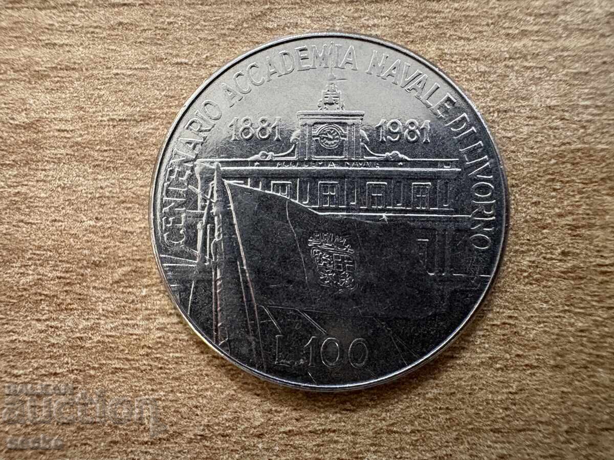 Italia - 100 lire (1981) - 100 de ani de la fondarea