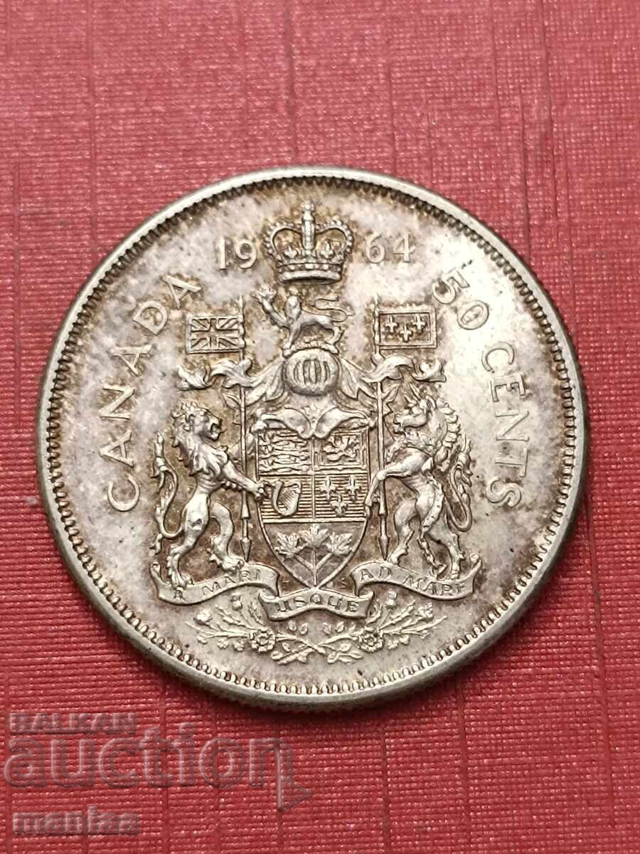 50 цента 1964 г Канада Сребро с цена € 40.00 | 78.23 лв. 50 цента 1964 г Канада Сребро с цена € 40.00 | 78.23 лв.
