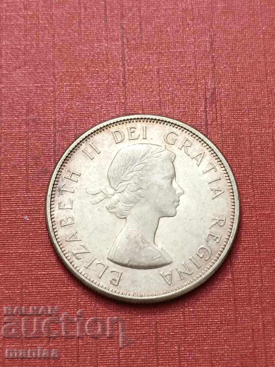 Доставка на 50 цента 1964 г Канада Сребро Доставка на 50 цента 1964 г Канада Сребро