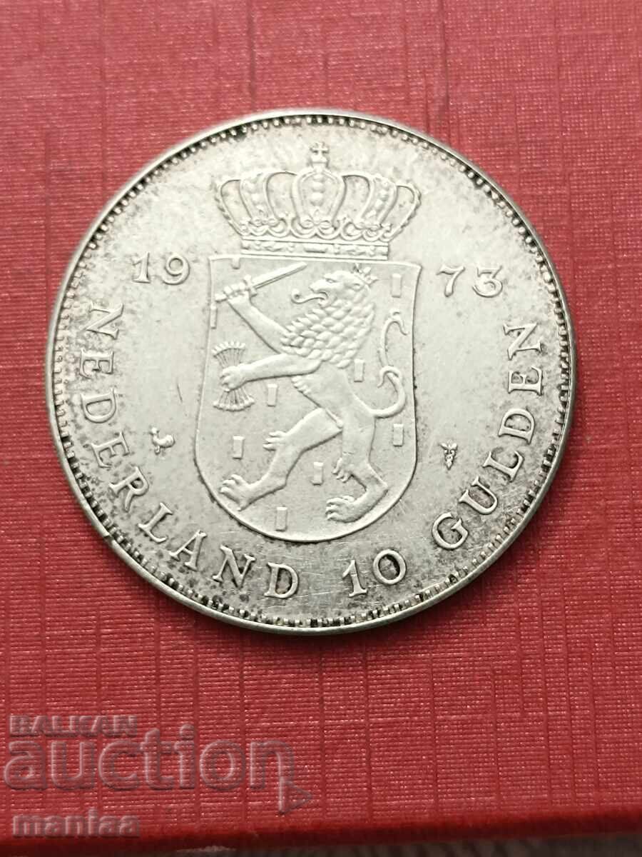 10 guldeni argint 1973 Olanda cu preț € 55.00 | 107.57 BGN 10 guldeni argint 1973 Olanda cu preț € 55.00 | 107.57 BGN