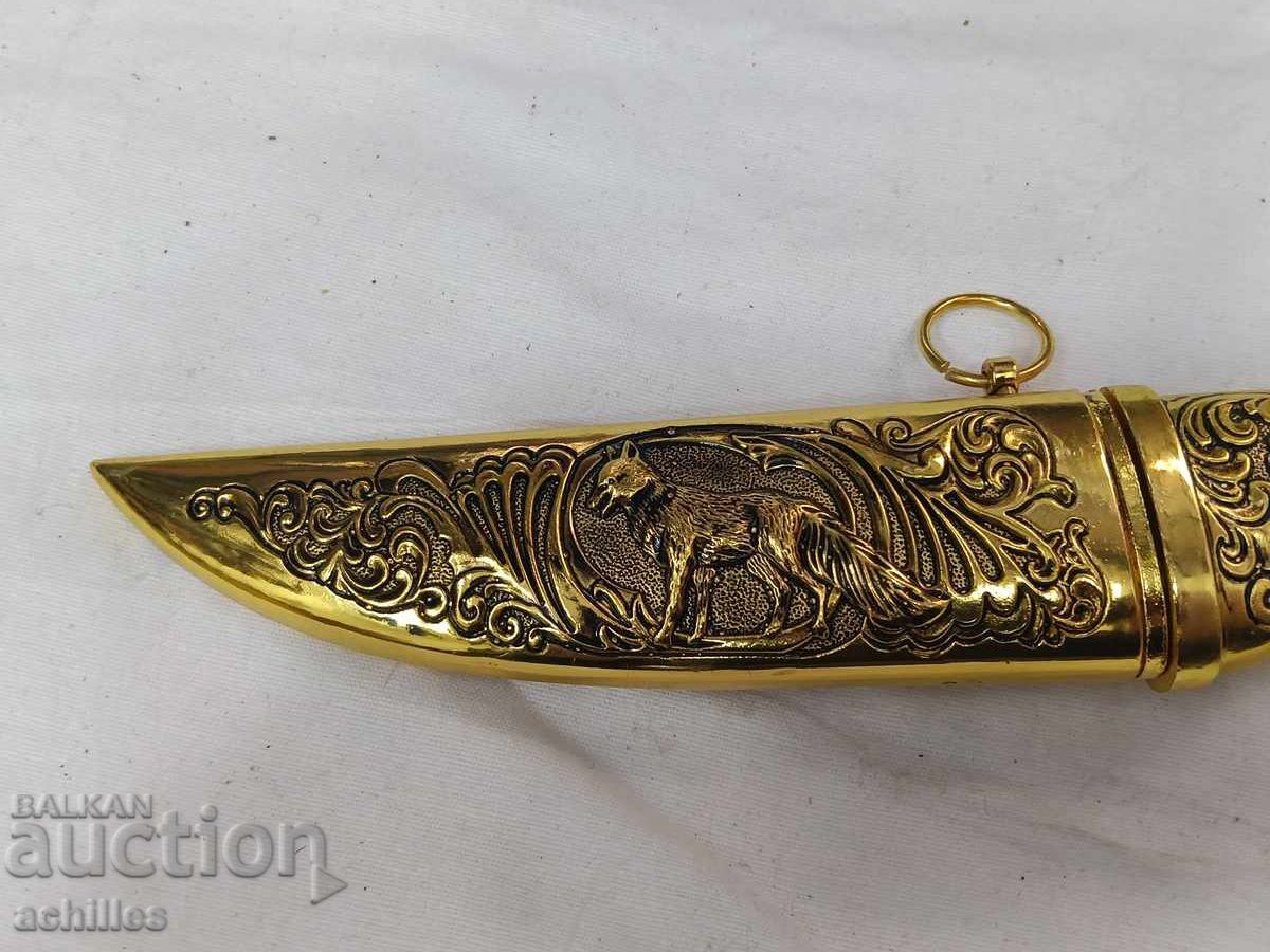 Auction  Gold-plated hunting knife