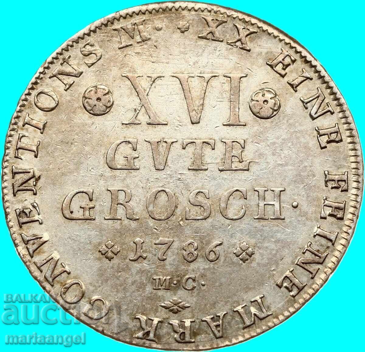 1/3 Taler XVI Gute Groschen 1786 Germania Brunswick argint - 7 1/3 Taler XVI Gute Groschen 1786 Germania Brunswick argint - 7
